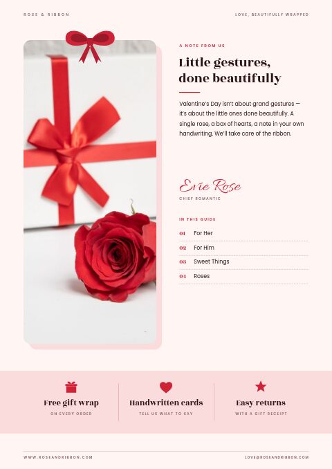 Valentine’s Gift Guide — Welcome / About page