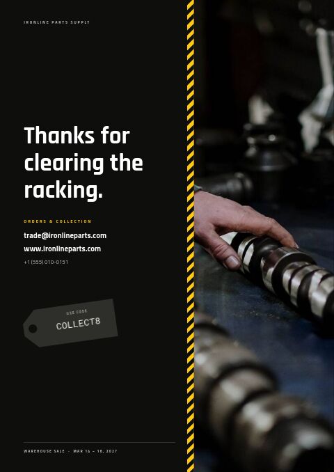 Warehouse Sale — Back Cover page