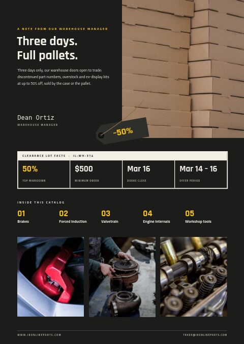 Warehouse Sale — Welcome / About page