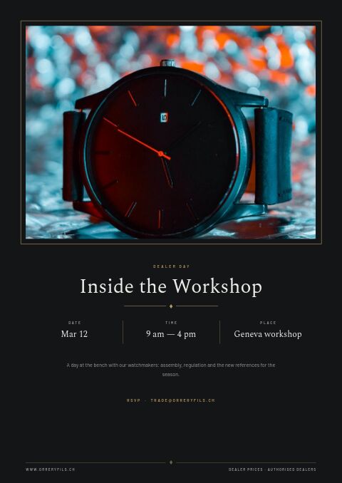 Watches Catalog — Event / Launch page