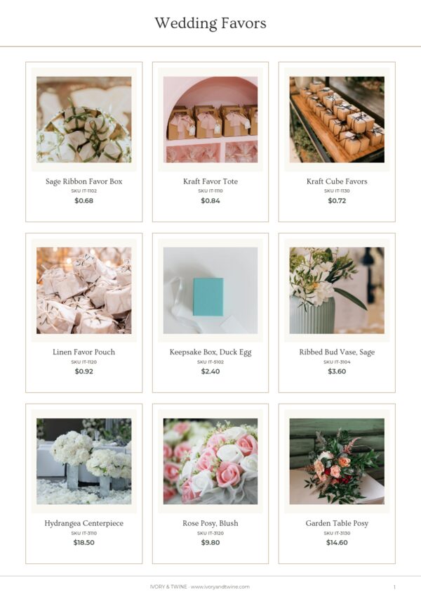 Wedding Season — product page, 3 × 3 grid