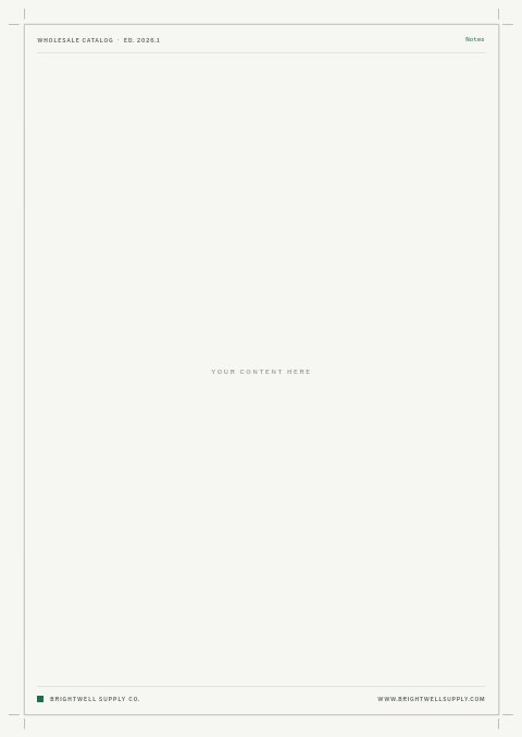 Wholesale Catalog — Framed Blank page