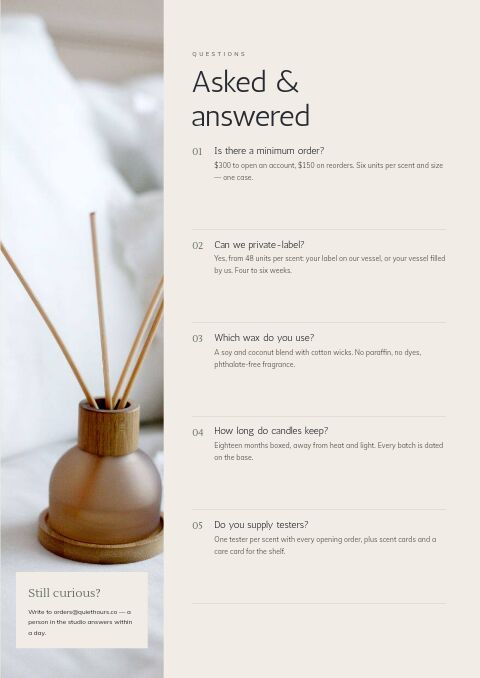 Candles & Home Fragrance — FAQ page