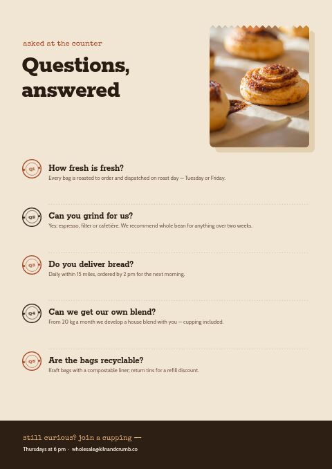 Coffee & Bakery — FAQ page