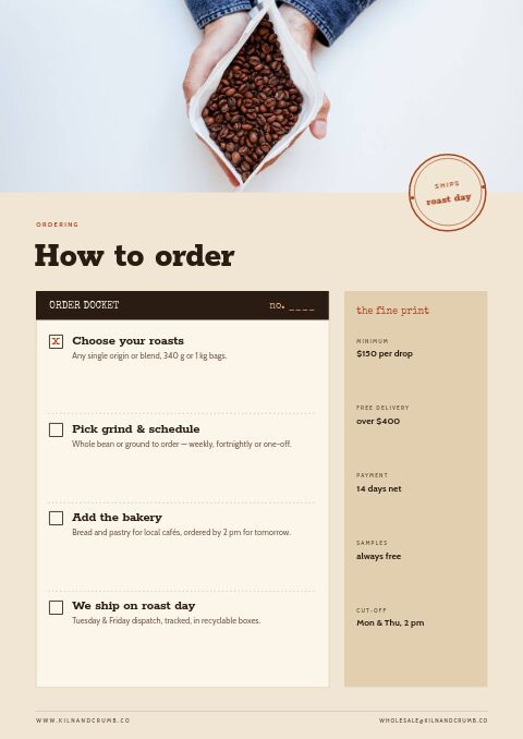 Coffee & Bakery — How to Order page