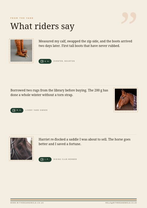 Equestrian & Country — Testimonials page