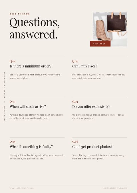 Fashion & Apparel — FAQ page