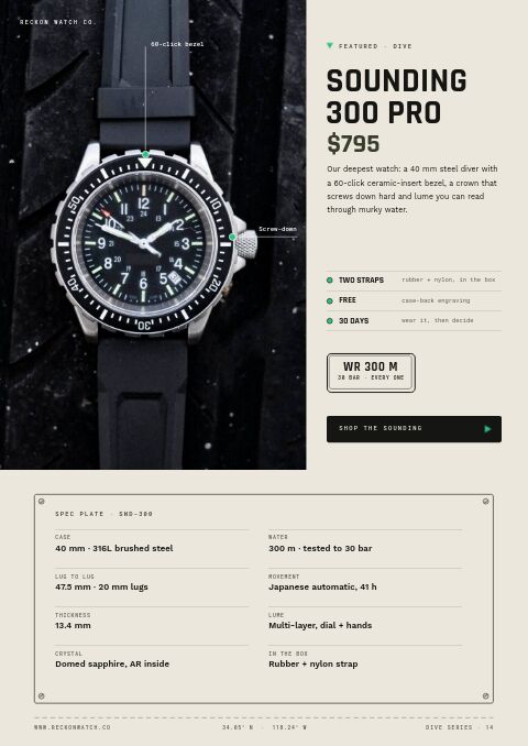 Field & Dive Watches — Featured Product page
