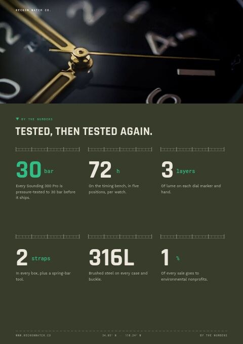 Field & Dive Watches — By the Numbers page