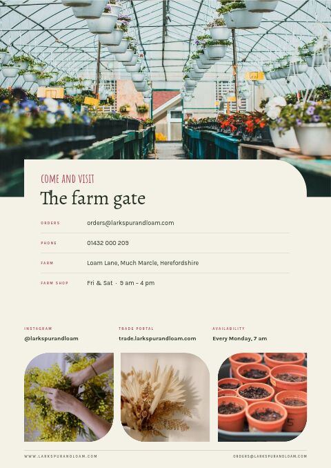 Garden & Floral — Contact / Info page