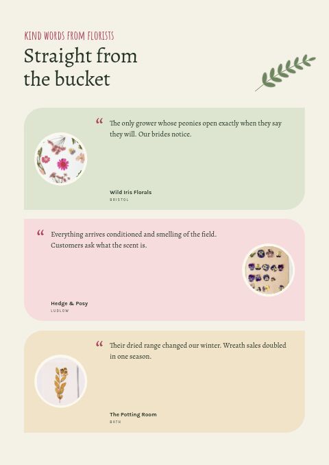 Garden & Floral — Testimonials page