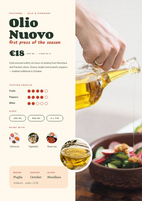 Food & Beverage — Featured Product page
