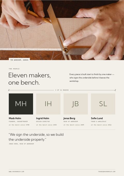 Furniture & Home — Meet the Team page
