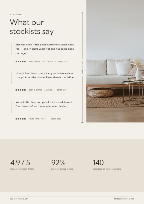 Furniture & Home — Testimonials page