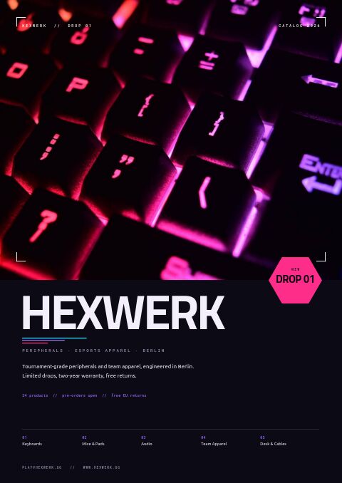 Gaming e attrezzatura esport — modello di catalogo