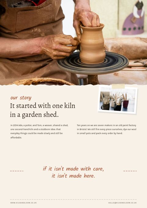 Handmade & Craft — Brand Story page