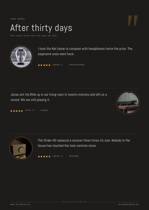 Hi-Fi & Audio — Testimonials page
