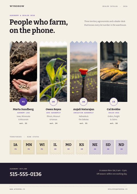 Agricultural Supplies Premium — Meet the Team page