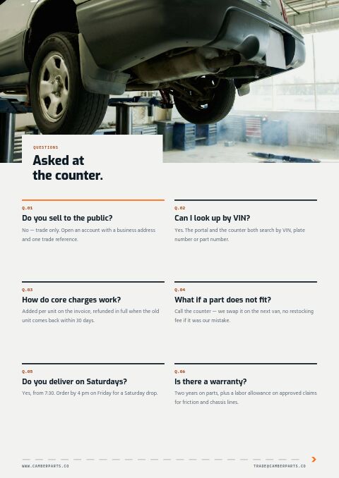 Automotive Parts Premium — FAQ page