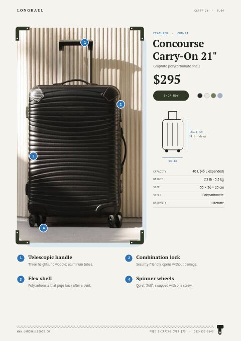 Bags & Luggage Premium — Featured Product page