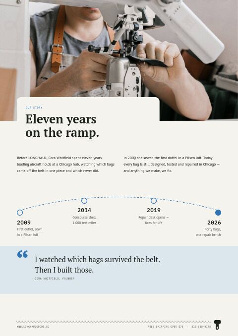 Bags & Luggage Premium — Brand Story page