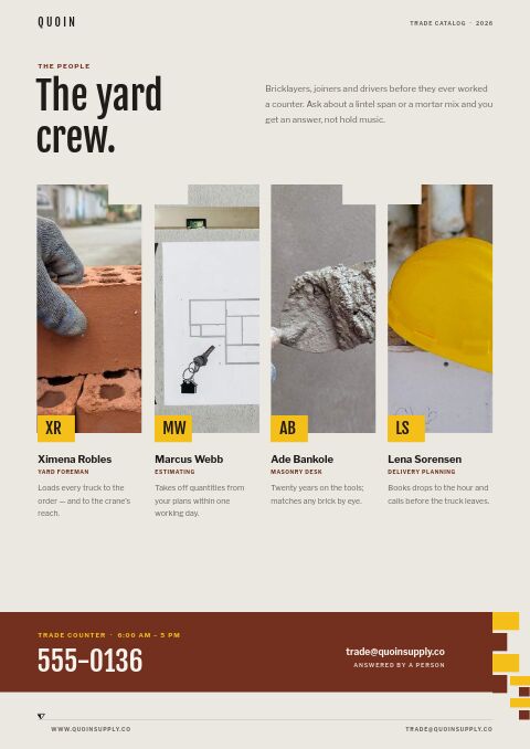 Building Materials Premium — Meet the Team page