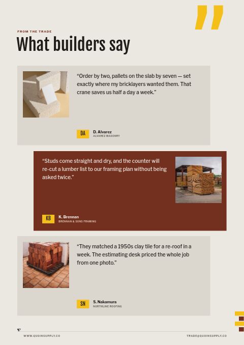 Building Materials Premium — Testimonials page