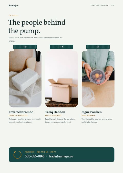 Eco-Friendly Products Premium — Meet the Team page