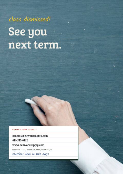 Educational Supplies Premium — Back Cover page
