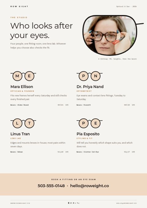 Eyewear Premium — Meet the Team page