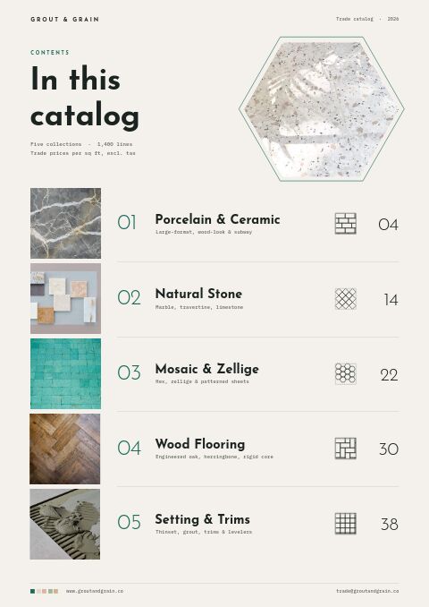 Flooring & Tile Premium — Contents page