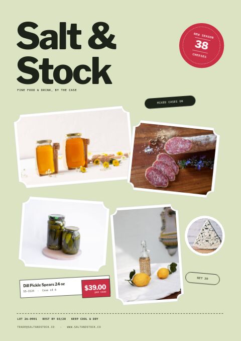 Food & Beverage Premium — Cover · sticker page