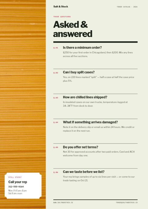 Food & Beverage Premium — FAQ page