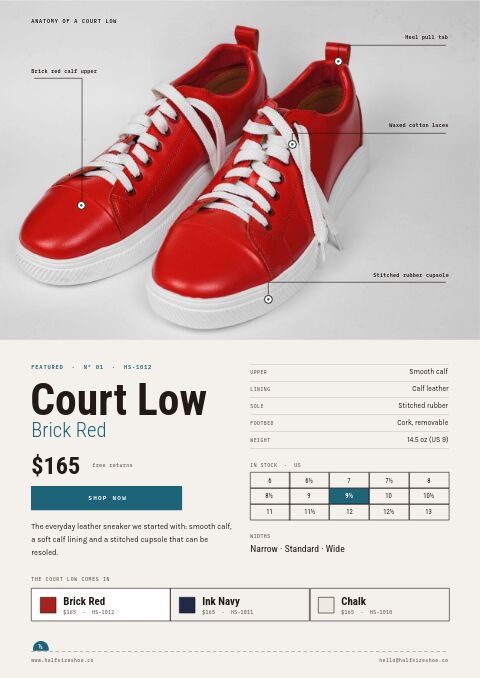 Footwear Premium — Featured Product page
