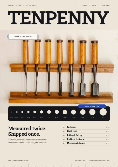Hardware & Tools Premium — modello di catalogo premium