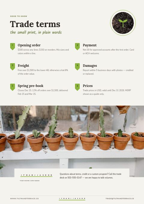 Home & Garden Premium — Notes / Terms page
