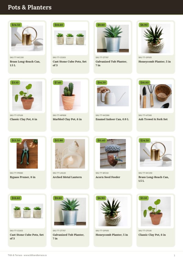 Home & Garden Premium — product page, 4 × 4 grid