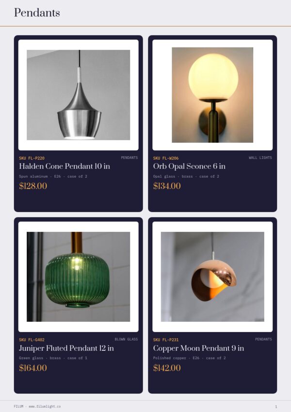 Lighting Premium — product page, 2 × 2 grid
