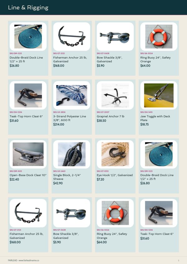 Marine & Boating Premium — product page, 4 × 4 grid