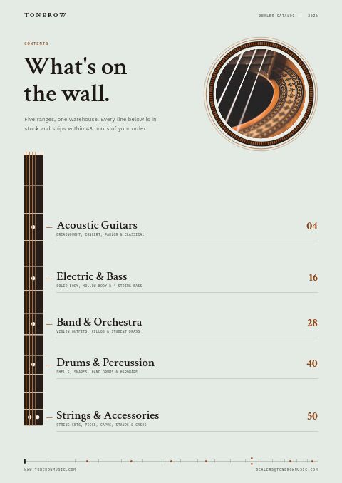 Music & Instruments Premium — Contents page