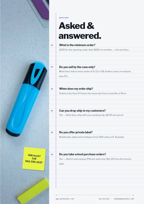 Office Supplies Premium — FAQ page