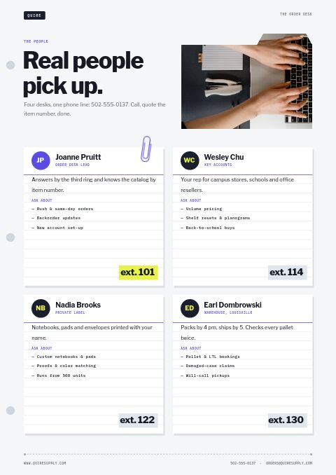 Office Supplies Premium — Meet the Team page