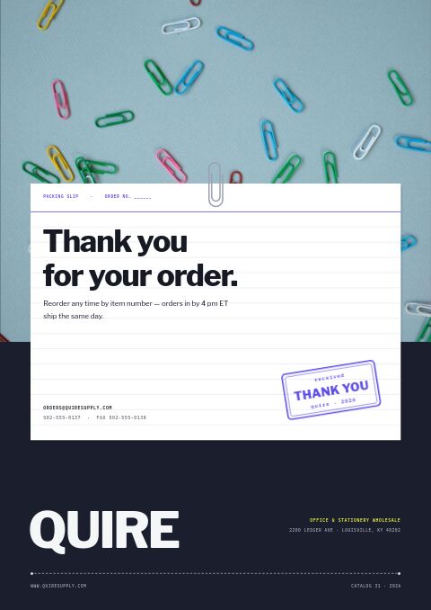 Office Supplies Premium — Back Cover page
