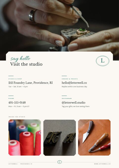Personalized Products Premium — Contact / Info page