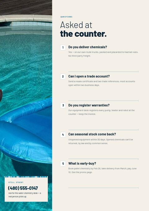 Pool & Spa Premium — FAQ page
