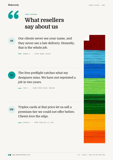 Printing Services Premium — Testimonials page