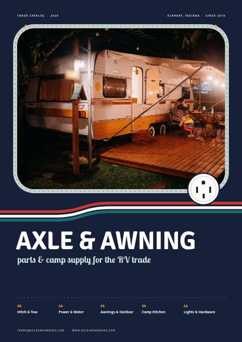 RV & Camping Equipment Premium — modello di catalogo premium