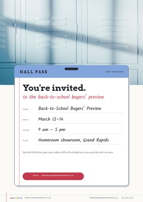School Supplies Premium — Event / Launch page