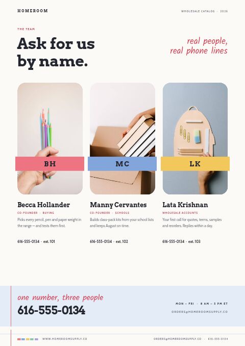 School Supplies Premium — Meet the Team page