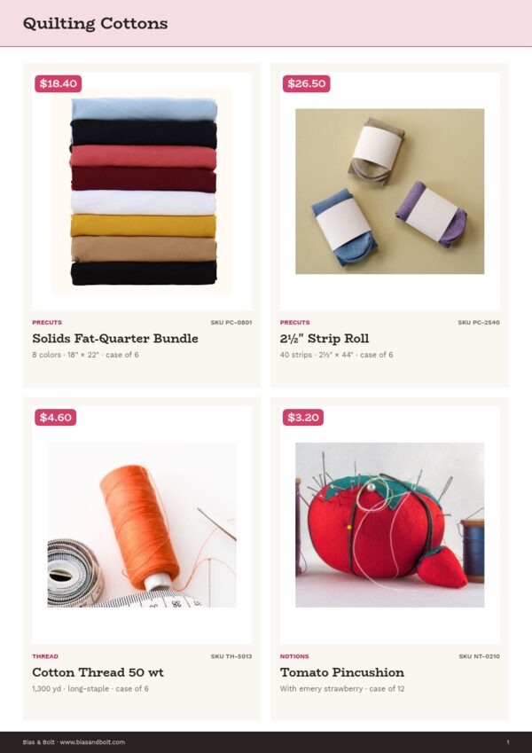Sewing & Quilting Premium — product page, 2 × 2 grid